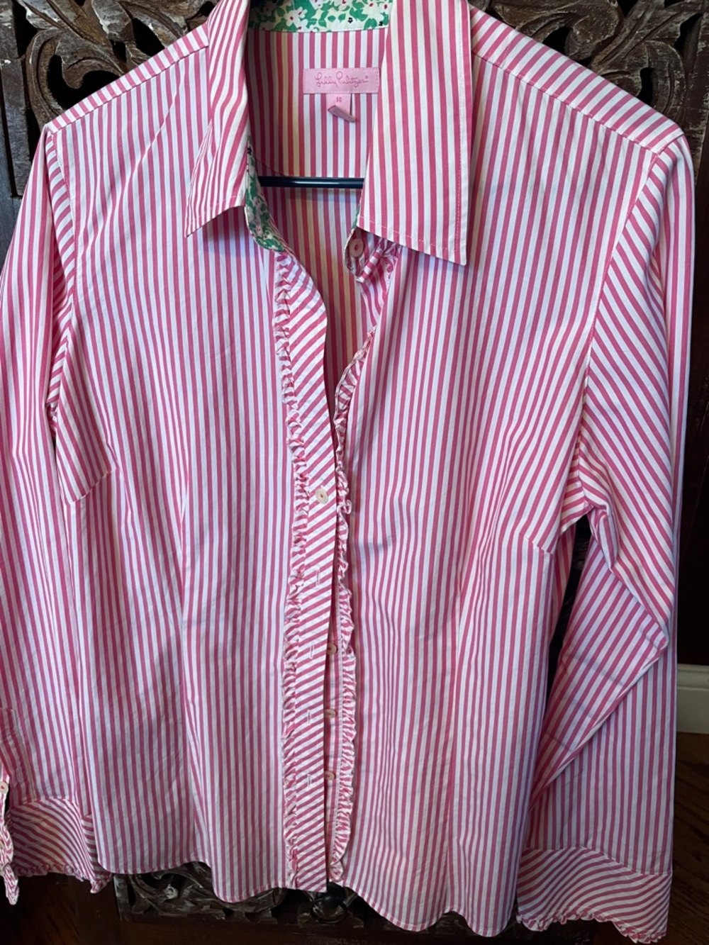 Pink & White Striped Men's Button-Up Shirt by Lilly Pulitzer